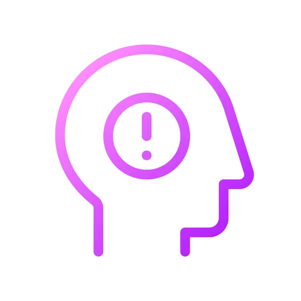 Problèmes Santé Mentale Pixel Parfait Dégradé Linéaire Icône Stress Anxiété — Image vectorielle