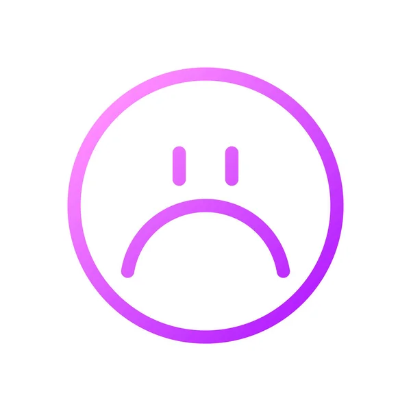 Triste Píxel Emoji Perfecto Gradiente Lineal Icono Expresión Sentimientos Realimentación — Vector de stock