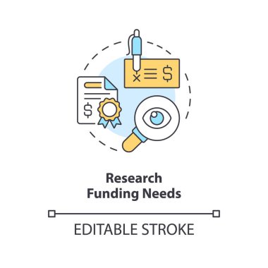 Araştırma fonu kavram simgesine ihtiyaç duyar. Başlangıçta soyut fikir çizgisi çizimi için başarılı bir finansal yönetim. İzole bir taslak çizim. Düzenlenebilir felç. Arial, Myriad Pro-Kalın yazı tipleri