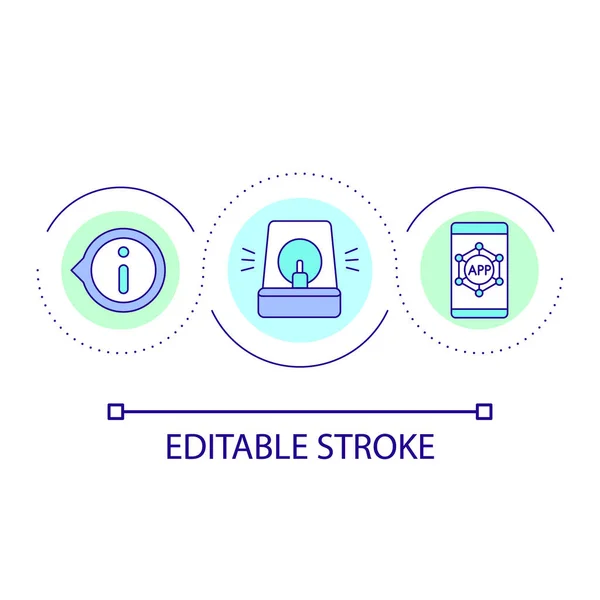 Ative Ícone Conceito Loop Notificações Aplicativos Mantenha Alertas Significativos Esteja —  Vetores de Stock