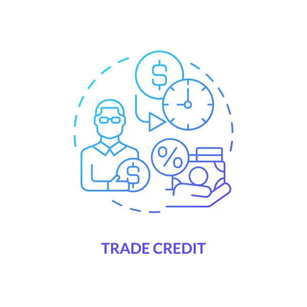 Icono Concepto Gradiente Azul Crédito Comercial Préstamo Organización Fuente Financiación — Vector de stock