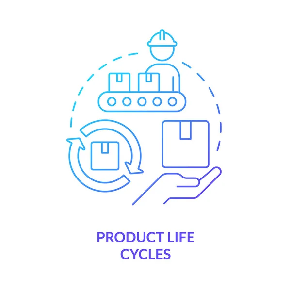 Produktlebenszyklen Blaues Gradienten Konzept Symbol Herstellungsprozess Finanzmanagement Thema Abstrakte Idee — Stockvektor