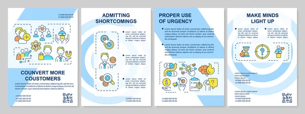 Converter Mais Clientes Modelo Brochura Azul Gerar Clientes Desenho Folheto —  Vetores de Stock