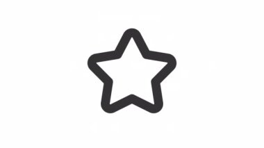 Animasyon yıldız çizgisi ui ikonu. Favori sayfa işareti. Yer imi ekleniyor. Şeffaf arkaplanda alfa kanalı olan kusursuz HD video. Taslak izole edilmiş kullanıcı arayüzü ögesi hareketli grafik canlandırması