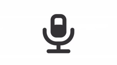 Animasyon mikrofon hattı ui ikonu. Sesli mesajları paylaşıyoruz. Şeffaf arkaplanda alfa kanalı olan kusursuz HD video. Taslak izole edilmiş kullanıcı arayüzü ögesi hareketli grafik canlandırması