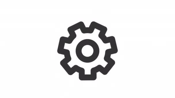 Animated Setting Gear Line Icon Developer Mode Setup Seamless Loop — Stock Video