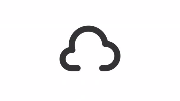 Nube Animada Subir Línea Icono Almacenamiento Datos Cifrado Datos Inconsútil — Vídeos de Stock