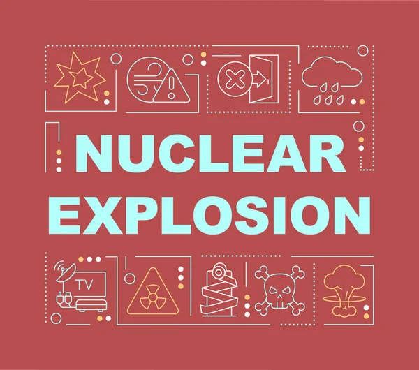 Esplosione Nucleare Concetti Parola Bandiera Rossa Inquinamento Radioattivo Infografica Con — Vettoriale Stock
