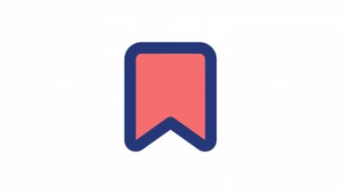 Canlandırılmış yer imi renk ui simgesi ekle. Web sayfası kaydediliyor. Okuma listesi. Kitap okuyucu. Şeffaf arkaplanda alfa kanalı olan kusursuz HD video. Basit doldurulmuş RGB resim çizelgesi canlandırması