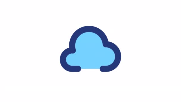 Cloud Animé Télécharger Couleur Icône Stockage Des Données Partage Fichiers — Video
