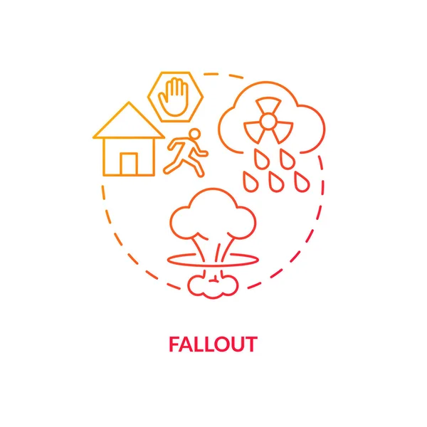 Caída Residuos Nucleares Icono Concepto Gradiente Rojo Contaminación Atmosférica Explosión — Archivo Imágenes Vectoriales
