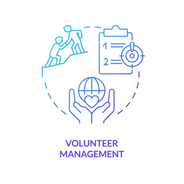 Önkéntes Menedzsment Kék Gradiens Koncepció Ikon Hatékony Segítség Közegészségügyi Felkészültség — Stock Vector