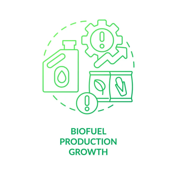 Icono Concepto Gradiente Verde Crecimiento Producción Biocombustibles Demanda Aceites Vegetales — Vector de stock