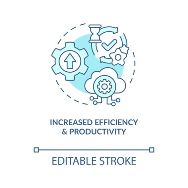 İyimser turkuaz konsept simgesi. Verimliliği arttırdı. Üretkenliği artırmak soyut fikir ince çizgi çizimi. İzole bir taslak çizim. Düzenlenebilir felç. Arial, Myriad Pro-Kalın yazı tipleri