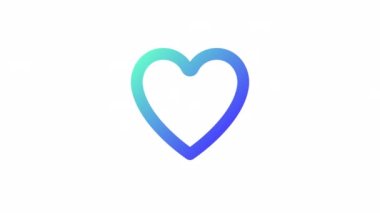 Animasyon kalp gradyan ui simgesi. Düğme gibi. Paylaşım tepkisi. Şeffaf arkaplanda alfa kanalı olan kusursuz HD video. Satır rengi kullanıcı arayüzü sembolü hareketli grafik canlandırması