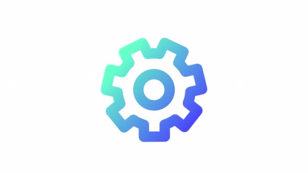 Animated Gear Gradient Icon Device Configuration Developer Mode Seamless Loop — Stock Video