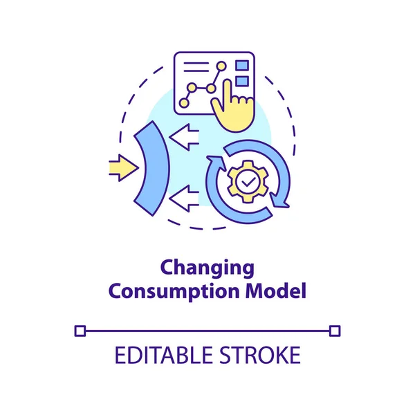 Modification Icône Concept Modèle Consommation Optimiser Interaction Avec Les Clients — Image vectorielle