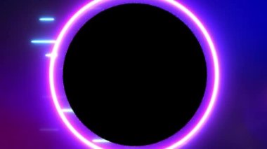 Mor Soyut Gelecek Neon Moda Çerçevesi