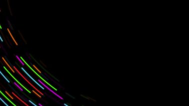 Parlayan neon renkli darbelere sahip koyu arkaplan videosu