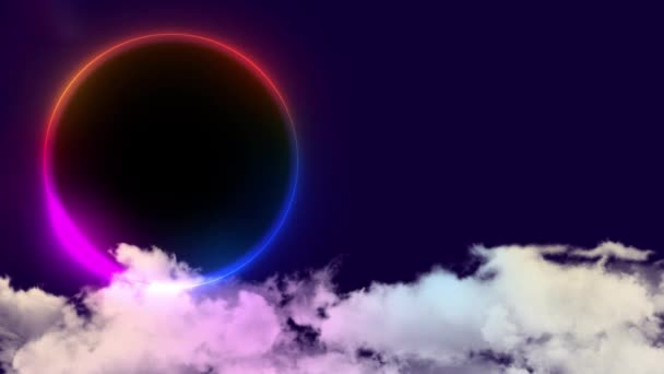Video Colourful Frame Dark Background Moving Clouds — Wideo stockowe