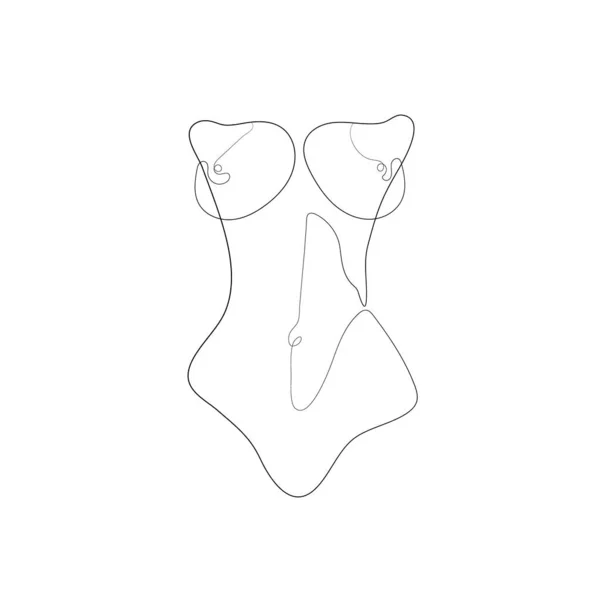 Erotic One Line Art Disegno Linea Nuda Disegno Sexy Stampe — Vettoriale Stock