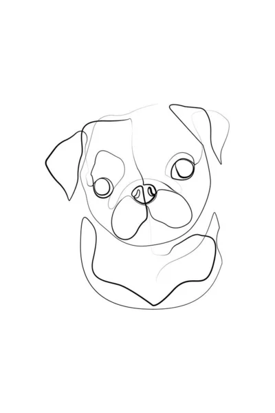 Pug โปสเตอร ลปะส ของขว ญโดย Withoneline การวาดเส นเด — ภาพเวกเตอร์สต็อก