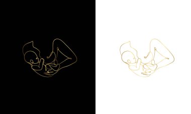 Mother Holding a Baby Print, Printable Nursery Gold Line Art, Mother and Baby Wall Gold Line Art, Minimal Gold Line Art, Mother and Child Line Drawing, Set Holding Baby Feet Gold Line Art, Printable