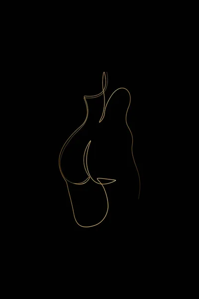 Female Body Form Drawing Abstract Single Line Woman Art Erotic — Stockvector