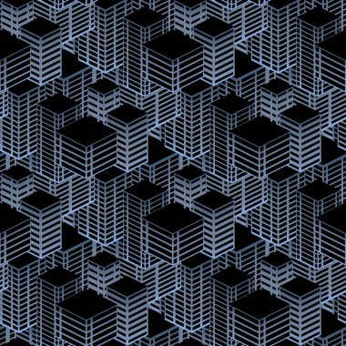 Modern Flat Isometric Arkaplan. Paralelepipedlerle Vektör Geometrik Doku