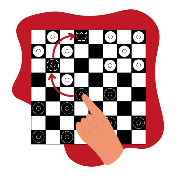 Checkers Spel Vita Och Svarta Figurer Vektor Illustration Kan Användas — Stock vektor