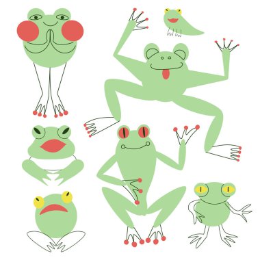 Yeşil kurbağalarla kusursuz desen