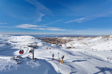 Mountain ski - Pradollano, Sierra Nevada, Spain clipart