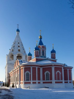 Kolomna, Rusya, 9 Şubat 2017 - Kolomna Antik Kilisesi - Tanrı 'nın Annesi Tikhvin' in Simgesi Tapınağı