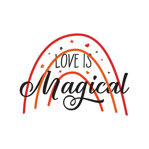 Sticker for Saint Valentines Day - Love is Magical. Vector design — Wektor stockowy