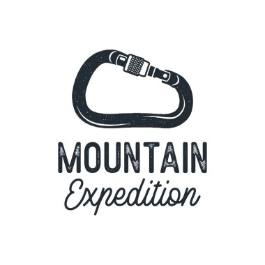 Mountain expedition print with carabiner