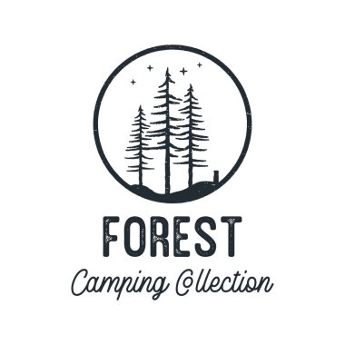 Camping poster with forest illustration