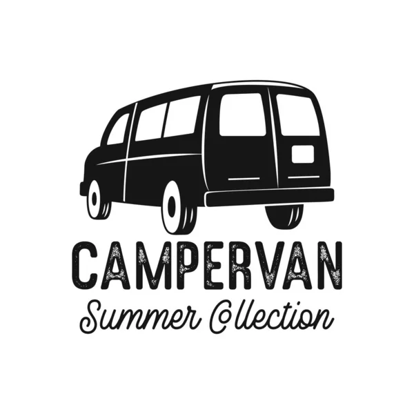 Summer collection banner with campervan — Stock Vector