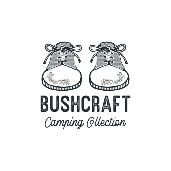 Cartaz de estilo minimalista bushcraft com tênis — Vetor de Stock