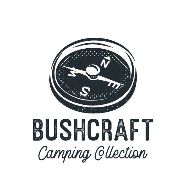 Bushcraft tee gráfico com bússola — Vetor de Stock