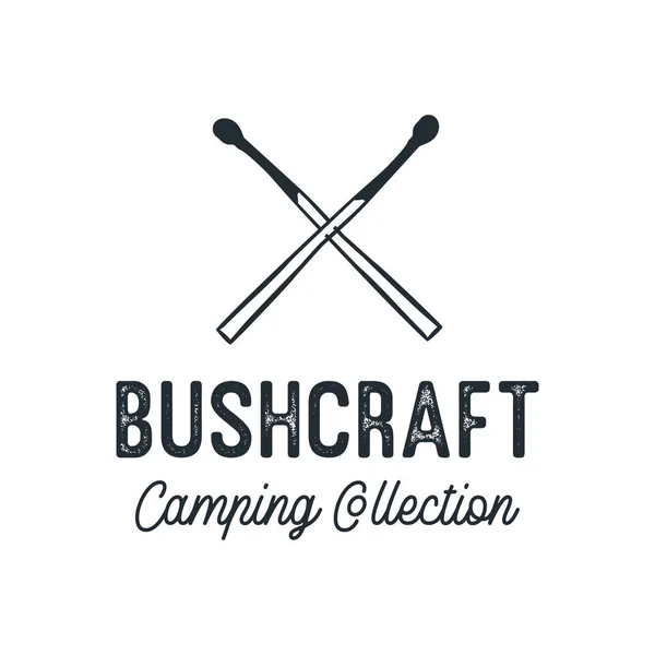 Jogos cruzados no cartaz de bushcraft — Vetor de Stock