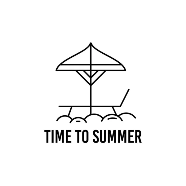 Overzicht Shirt Ontwerp Sjabloon Met Strand Paraplu Stoel Time Summer — Stockfoto