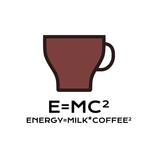 Creative Vector Illustration Coffee Cup Physics Formula Inscription White Background — Stock Vector