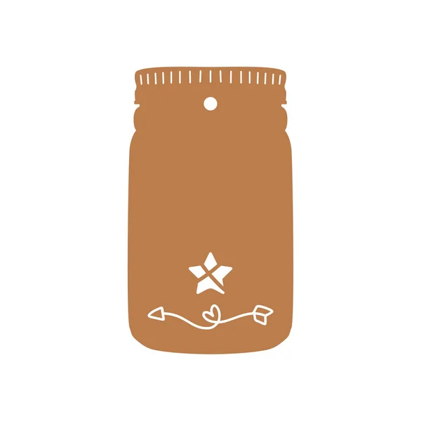 Christmas Gift Tag Form Jar Star Ribbon Xmas Label Design — ストックベクタ