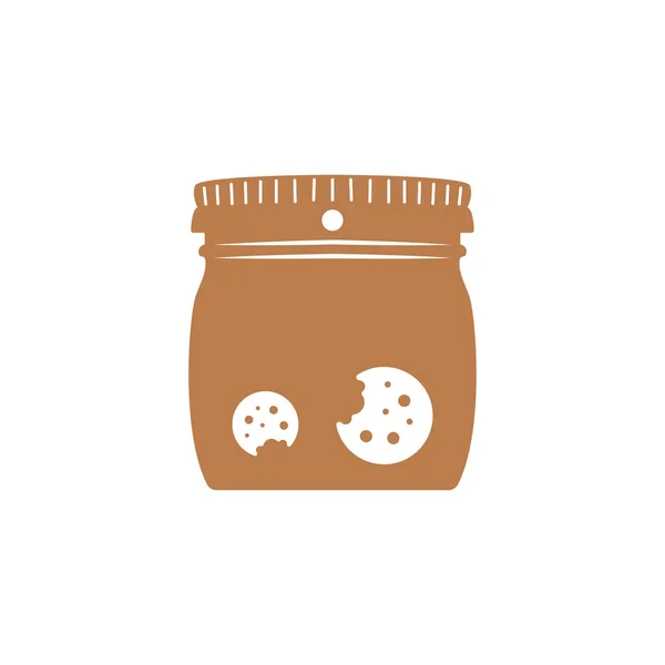 Christmas Gift Tag Form Jar Cookies Xmas Label Design Stock — Vettoriale Stock