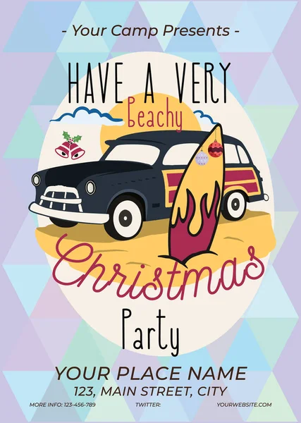 Christmas Flyer Creative Design Have Very Beachy Christmas Text Xmas — Wektor stockowy