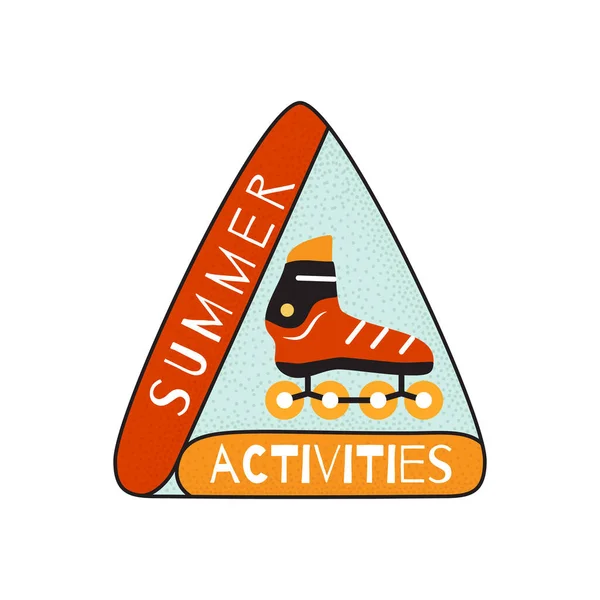 Illustration Bright Triangle Shaped Sticker Rollerblade Inscription Summer Activities — ストック写真