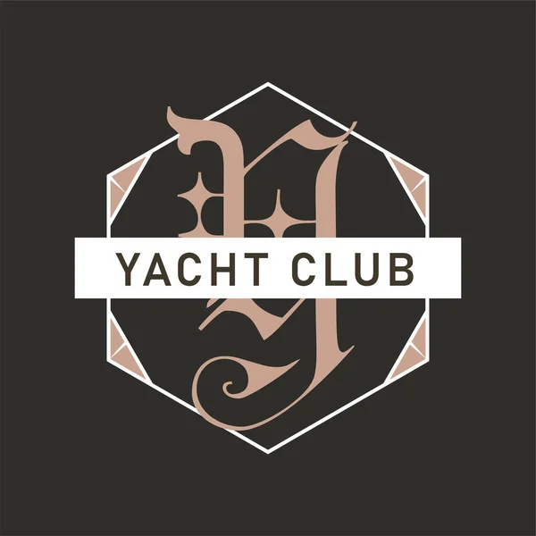 Monogram Logo Designs Classic Monogram Yach Club Stylish Badge Web — Stock Vector