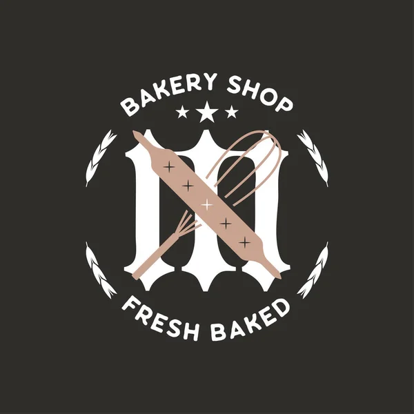 Monogram Logo Designs Classic Monogram Bakery Shop Fresh Baked Stylish — Stockvektor