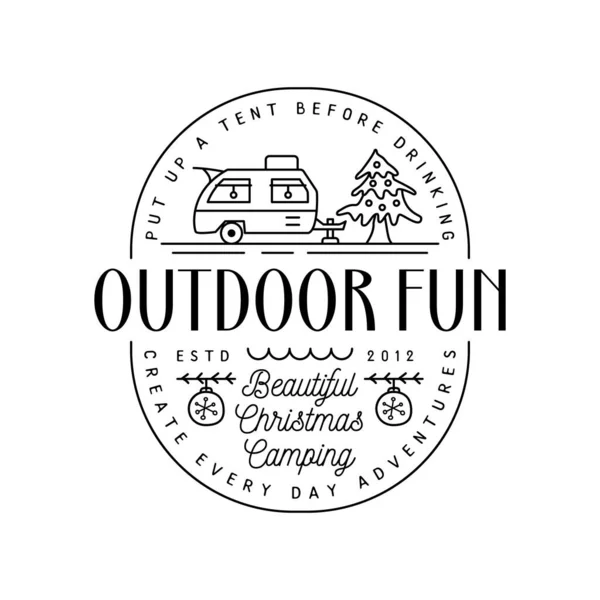 Дизайн Значка Трейлером Стиле Модерн Цитата Outdoor Fun Графика Логотипа — стоковый вектор
