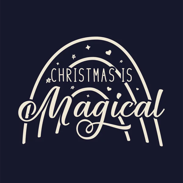 Merry Christmas Lettering Design Dark Background Holidays Quote Christmas Magical — Stock Photo, Image